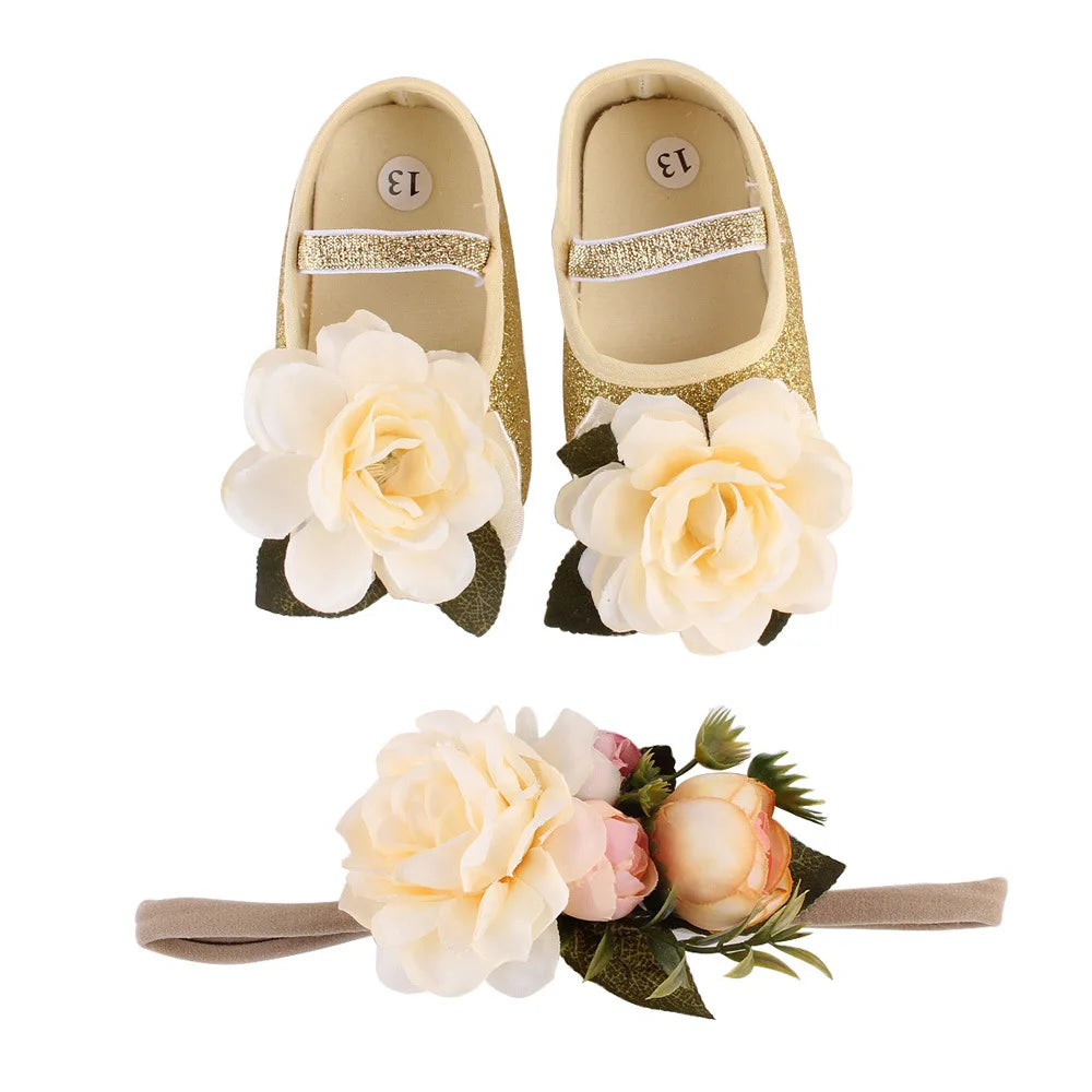 Baby Girls Big Floral Shoes - Love Bug Shoes