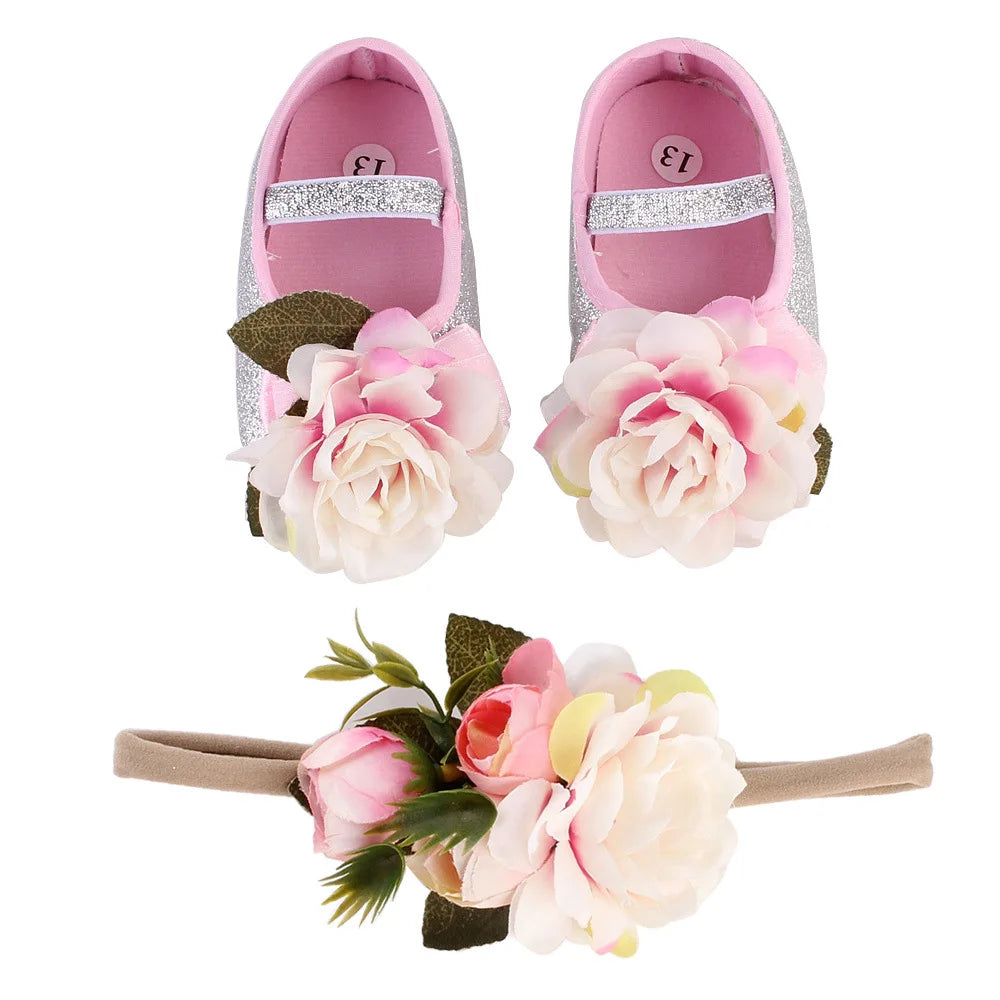 Baby Girls Big Floral Shoes - Love Bug Shoes