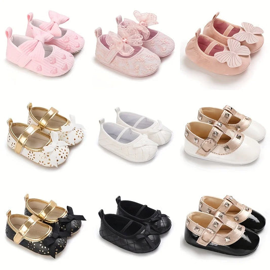 Newborn Bow Flower Soft Sole Baby Shoes - Love Bug Shoes